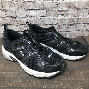 Fila Black, Silver & White Athletic Shoes